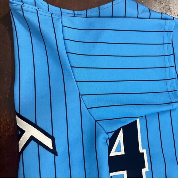 ZT prospects baseball Blue Striped full button Jersey CA old school - Picture 5 of 16